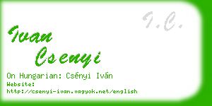 ivan csenyi business card